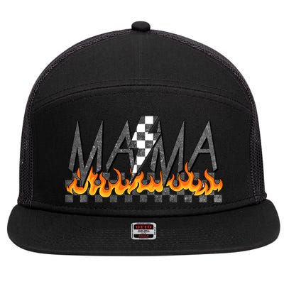 Mama Checkered Mom Rocker Mother's Day 7 Panel Mesh Trucker Snapback Hat