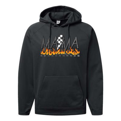 Mama Checkered Mom Rocker Mother's Day Performance Fleece Hoodie