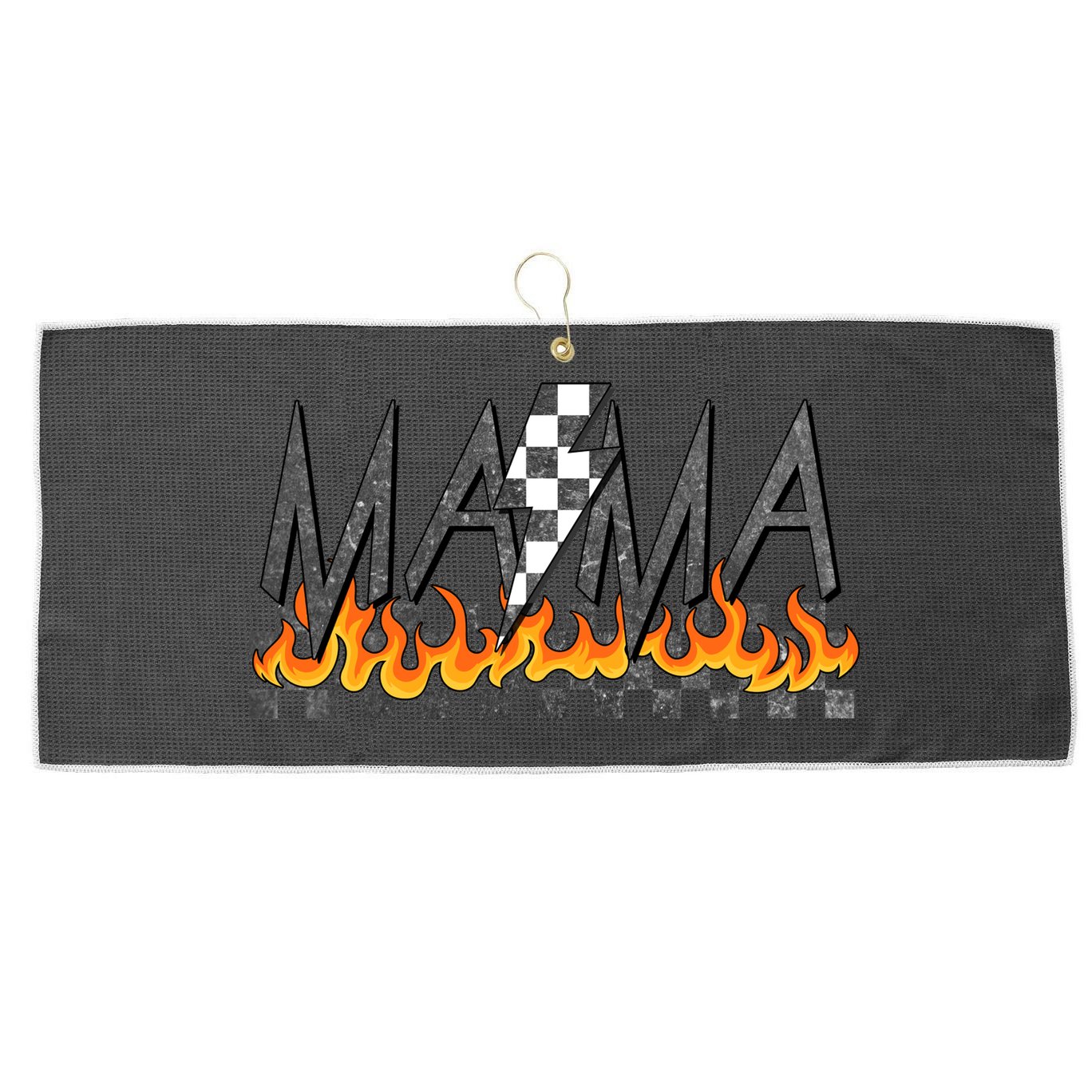Mama Checkered Mom Rocker Mother's Day Large Microfiber Waffle Golf Towel
