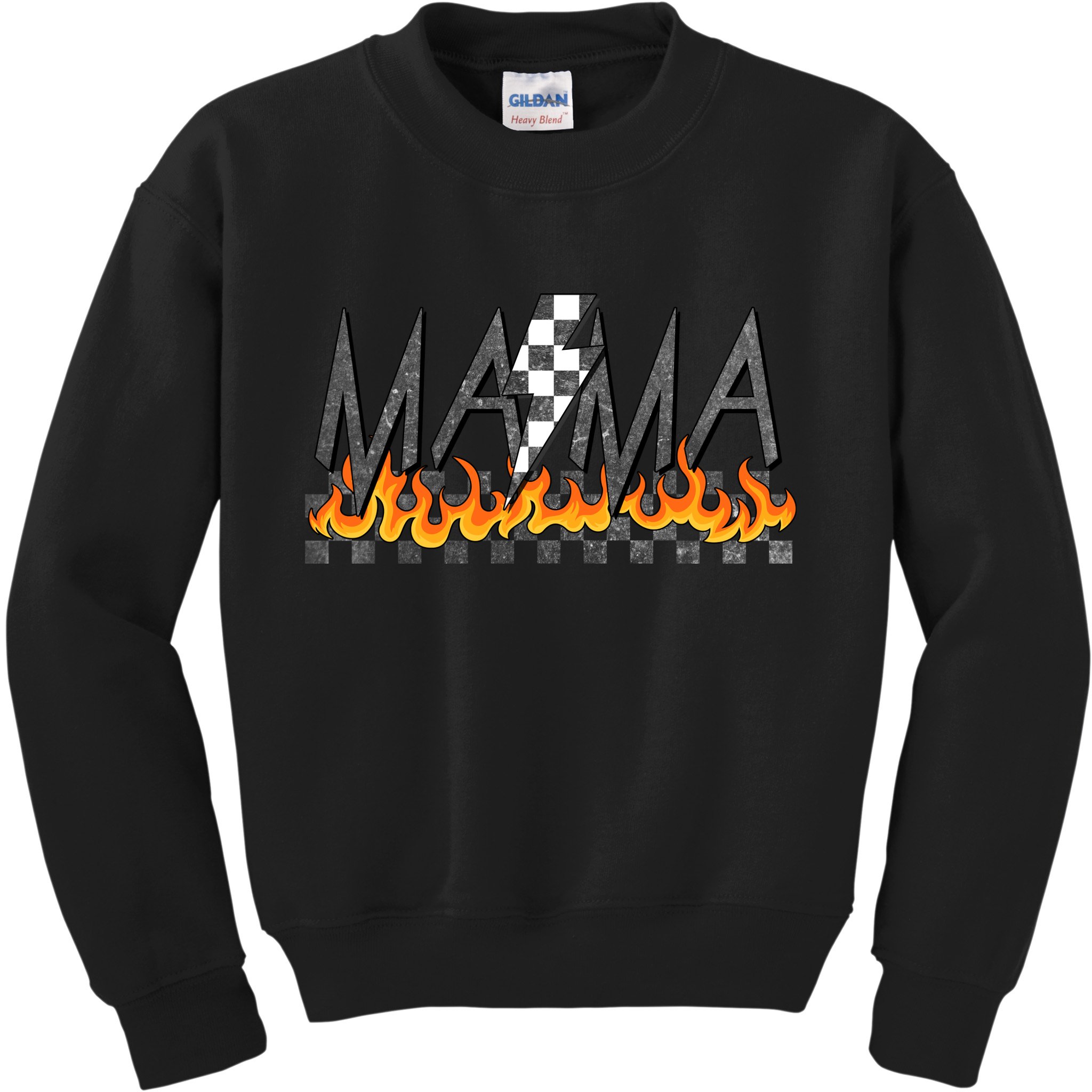Mama Checkered Mom Rocker Mother's Day Kids Sweatshirt