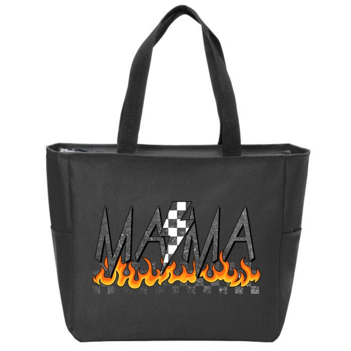 Mama Checkered Mom Rocker Mother's Day Zip Tote Bag