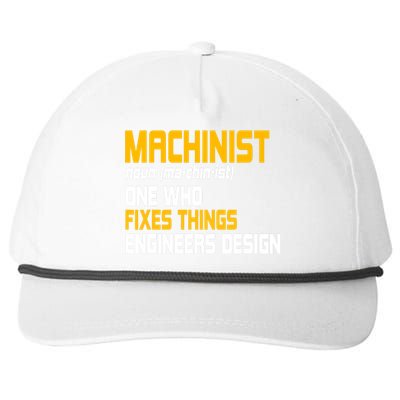 Machinist CNC Machine Tools Profession Machinery Operator Snapback Five-Panel Rope Hat