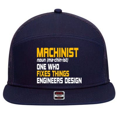 Machinist CNC Machine Tools Profession Machinery Operator 7 Panel Mesh Trucker Snapback Hat