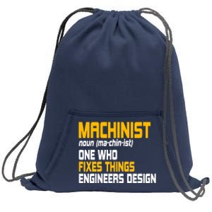 Machinist CNC Machine Tools Profession Machinery Operator Sweatshirt Cinch Pack Bag