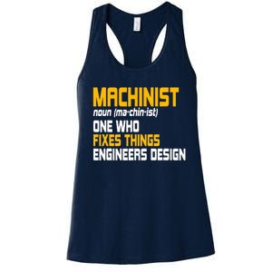 Machinist CNC Machine Tools Profession Machinery Operator Women's Racerback Tank