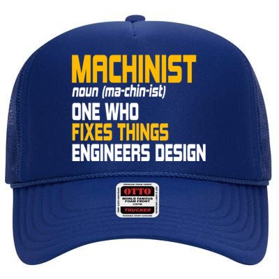 Machinist CNC Machine Tools Profession Machinery Operator High Crown Mesh Back Trucker Hat