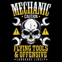 Mechanic Caution Message Funny Auto Mechanic Flat Bill Trucker Hat