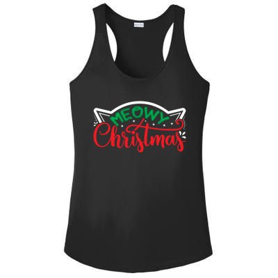 Meowy Christmas Ladies PosiCharge Competitor Racerback Tank