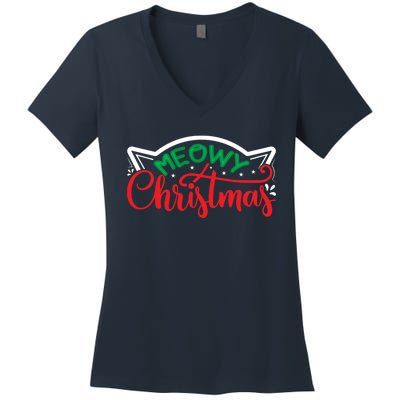 Meowy Christmas Women's V-Neck T-Shirt