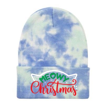 Meowy Christmas Tie Dye 12in Knit Beanie