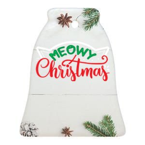 Meowy Christmas Ceramic Bell Ornament