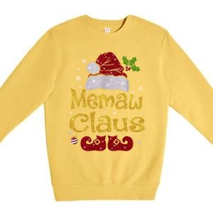 Memaw Claus Meaningful Gift Christmas Pajama Family Matching Xmas Gift Premium Crewneck Sweatshirt