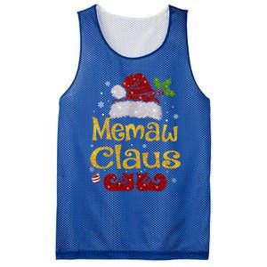 Memaw Claus Meaningful Gift Christmas Pajama Family Matching Xmas Gift Mesh Reversible Basketball Jersey Tank