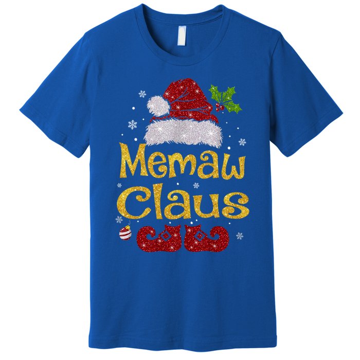 Memaw Claus Meaningful Gift Christmas Pajama Family Matching Xmas Gift Premium T-Shirt