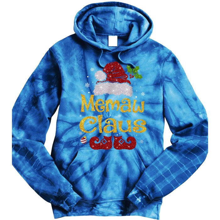 Memaw Claus Meaningful Gift Christmas Pajama Family Matching Xmas Gift Tie Dye Hoodie