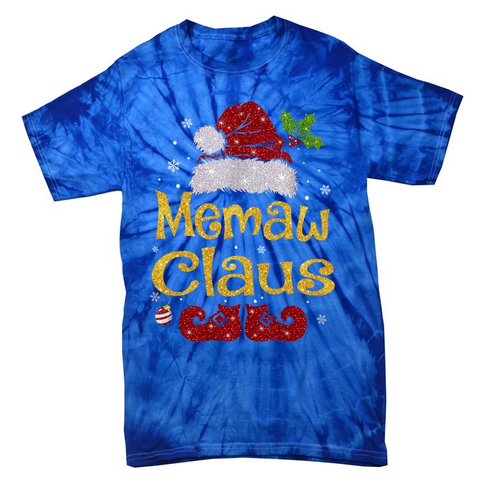 Memaw Claus Meaningful Gift Christmas Pajama Family Matching Xmas Gift Tie-Dye T-Shirt