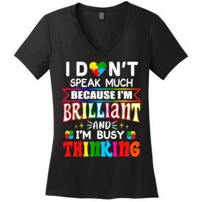 My Child May Be Non Verbal I May Be Nonverbal Autism Mom Women's V-Neck T-Shirt