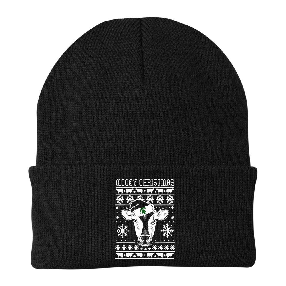 Mooey Christmas Michigan State Farmer Ugle Animals Cow Beanie