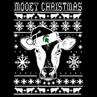 Mooey Christmas Michigan State Farmer Ugle Animals Cow Womens T-Shirt