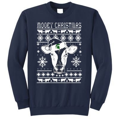 Mooey Christmas Michigan State Farmer Ugle Animals Cow Sweatshirt