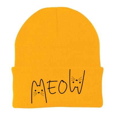 Meow Cagift Meow Kitty Funny Cats Mom And Cat Dad Meaningful Gift Knit Cap Winter Beanie