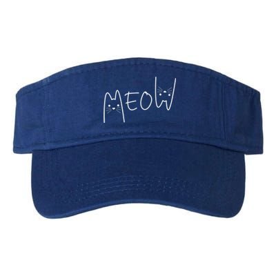 Meow Cagift Meow Kitty Funny Cats Mom And Cat Dad Meaningful Gift Valucap Bio-Washed Visor