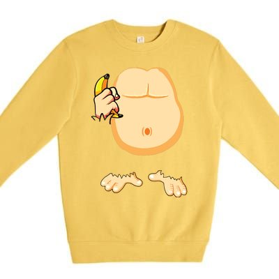 Monkey Costume Monkey Body Headless Halloween Costume Premium Crewneck Sweatshirt