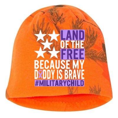 Military Child Month Purple Up Land Of The Free Daddy Brave Kati - Camo Knit Beanie