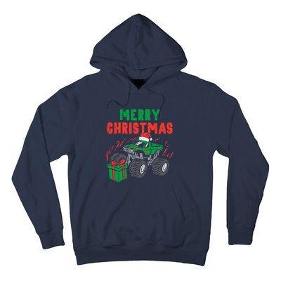 Merry Christmas Monster Truck Boy Xmas Winter Hoodie