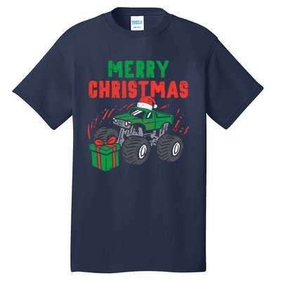 Merry Christmas Monster Truck Boy Xmas Winter Tall T-Shirt