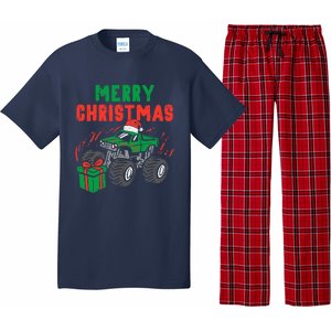 Merry Christmas Monster Truck Boy Xmas Winter Pajama Set