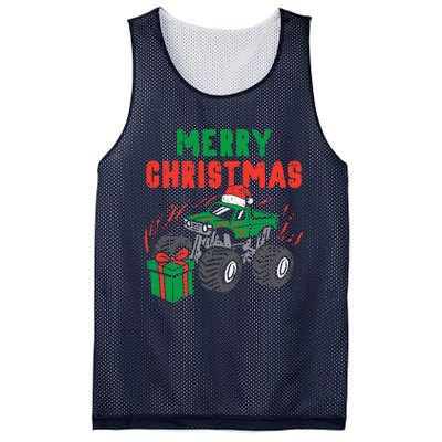 Merry Christmas Monster Truck Boy Xmas Winter Mesh Reversible Basketball Jersey Tank