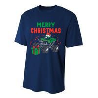 Merry Christmas Monster Truck Boy Xmas Winter Performance Sprint T-Shirt