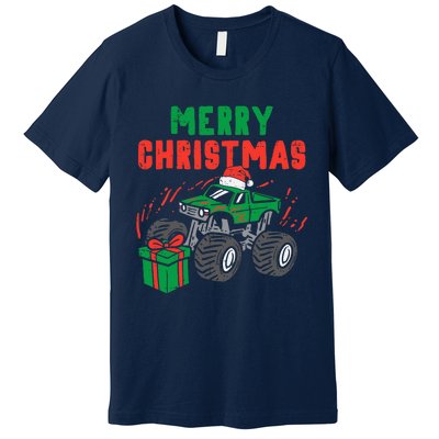 Merry Christmas Monster Truck Boy Xmas Winter Premium T-Shirt