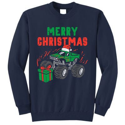 Merry Christmas Monster Truck Boy Xmas Winter Tall Sweatshirt