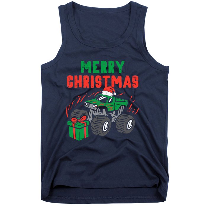 Merry Christmas Monster Truck Boy Xmas Winter Tank Top