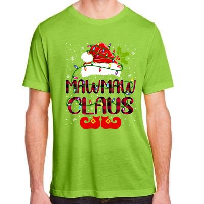 Mawmaw Claus Merry Christmas Buffalo Plaid Santa Hat Xmas Gift Adult ChromaSoft Performance T-Shirt