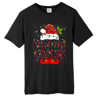 Mawmaw Claus Merry Christmas Buffalo Plaid Santa Hat Xmas Gift Tall Fusion ChromaSoft Performance T-Shirt