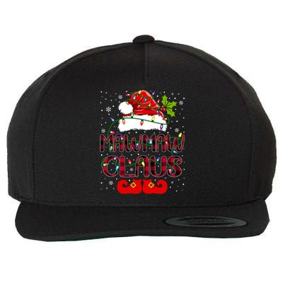 Mawmaw Claus Merry Christmas Buffalo Plaid Santa Hat Xmas Gift Wool Snapback Cap