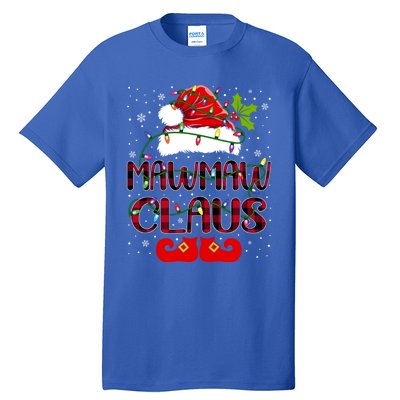 Mawmaw Claus Merry Christmas Buffalo Plaid Santa Hat Xmas Gift Tall T-Shirt