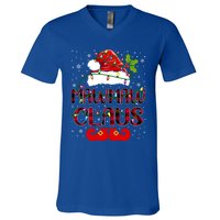 Mawmaw Claus Merry Christmas Buffalo Plaid Santa Hat Xmas Gift V-Neck T-Shirt