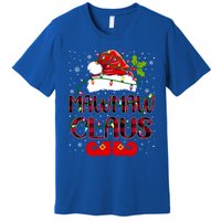 Mawmaw Claus Merry Christmas Buffalo Plaid Santa Hat Xmas Gift Premium T-Shirt