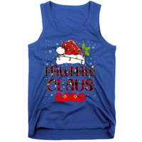 Mawmaw Claus Merry Christmas Buffalo Plaid Santa Hat Xmas Gift Tank Top