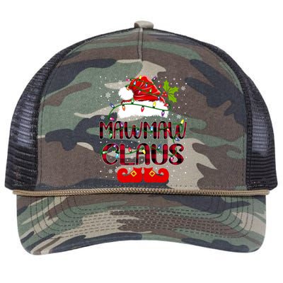 Mawmaw Claus Merry Christmas Buffalo Plaid Santa Hat Xmas Gift Retro Rope Trucker Hat Cap