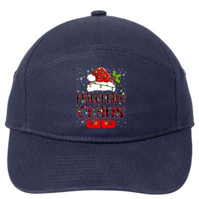 Mawmaw Claus Merry Christmas Buffalo Plaid Santa Hat Xmas Gift 7-Panel Snapback Hat