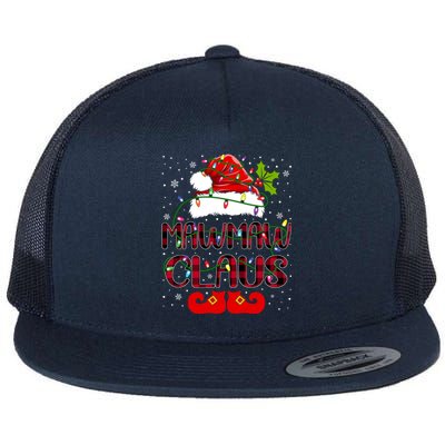 Mawmaw Claus Merry Christmas Buffalo Plaid Santa Hat Xmas Gift Flat Bill Trucker Hat