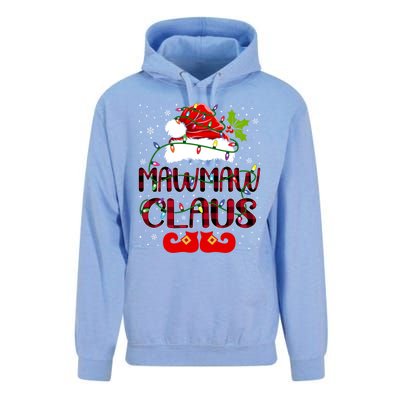 Mawmaw Claus Merry Christmas Buffalo Plaid Santa Hat Xmas Gift Unisex Surf Hoodie