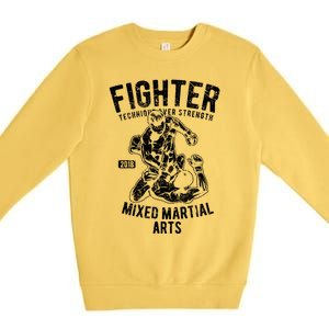 Mma Clothes Mixed Martial Arts Merchandise Distressed Mma Gift Premium Crewneck Sweatshirt