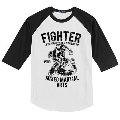 Mma Clothes Mixed Martial Arts Merchandise Distressed Mma Gift Kids Colorblock Raglan Jersey