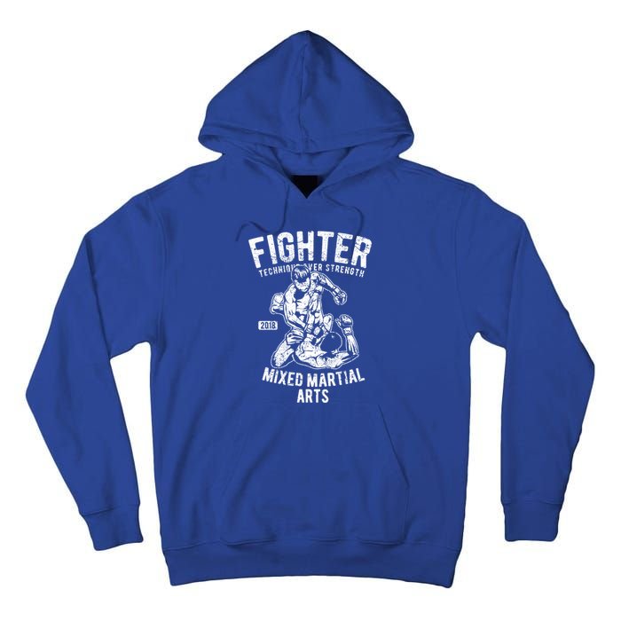 Mma Clothes Mixed Martial Arts Merchandise Distressed Mma Gift Tall Hoodie